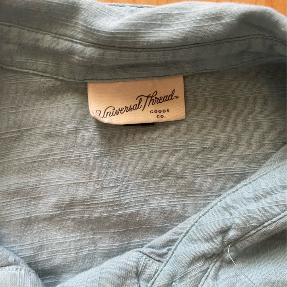 Universal Thread Light Blue Button Down Ruffle Sl… - image 3
